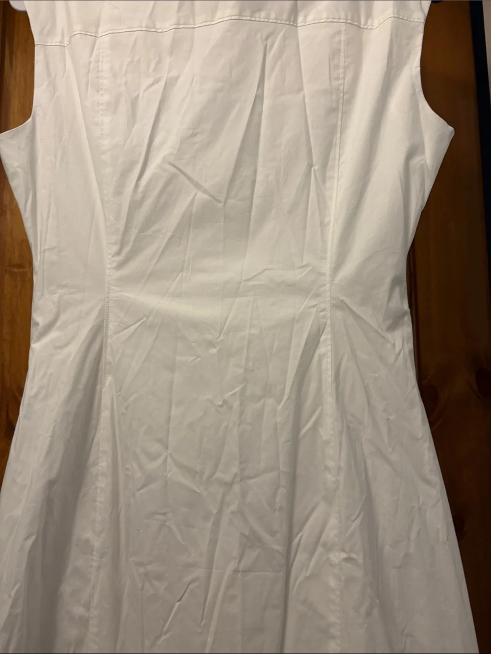 Derek Lam 10 Crosby Poplin Runched Midi Sleeveless Shirtdress Soft white SZ 8 - Picture 7 of 9